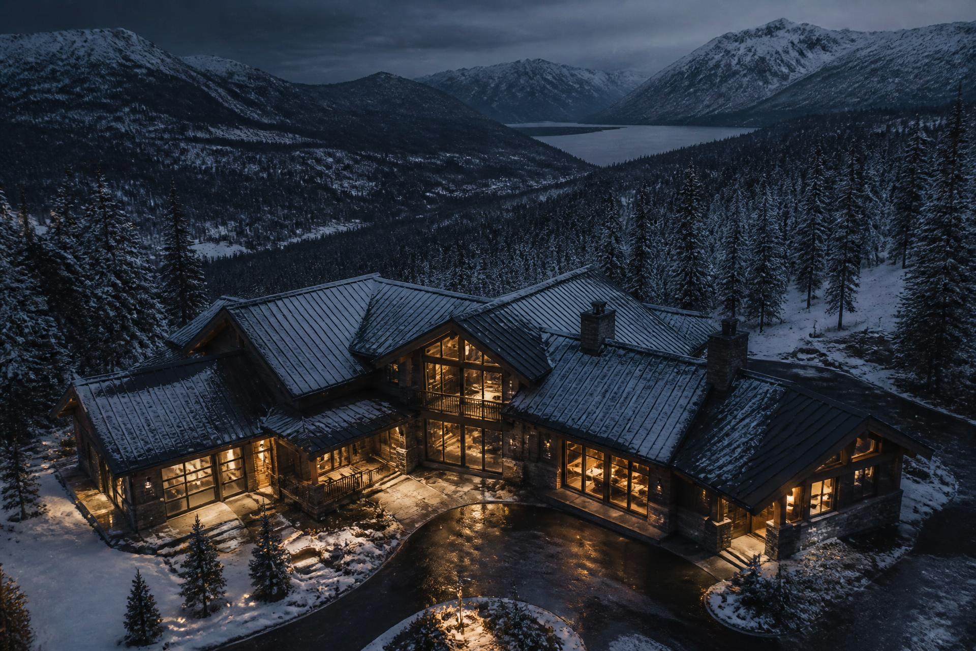 Alaskan home with metal roof